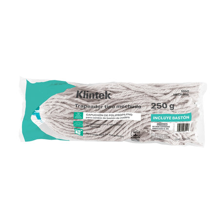 Trapeador tipo mechudo 250 g intercambiable, con baston 120 cm