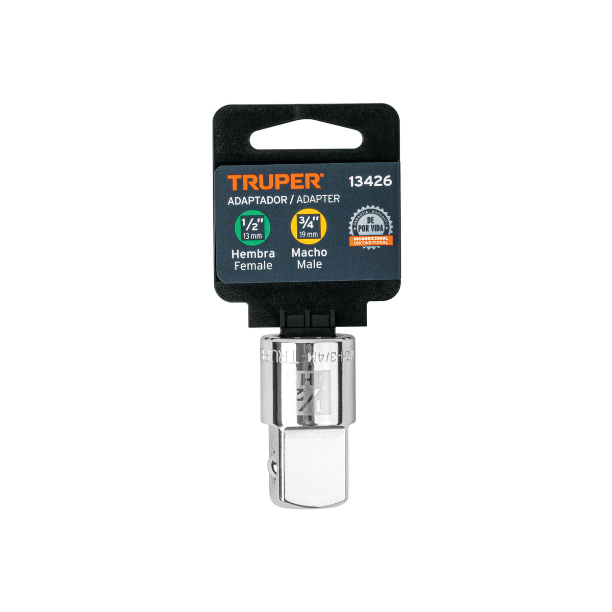 Adaptador para Matraca de Cuadro 1/2' a Cuadro 3/4', Truper