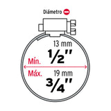 Bolsa con 10 Abrazaderas Mini, sin Fin #6, 1/2 - 3/4', Fiero