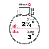 Bolsa con 5 Abrazaderas sin Fin #40, 2-1/4 - 3', Fiero