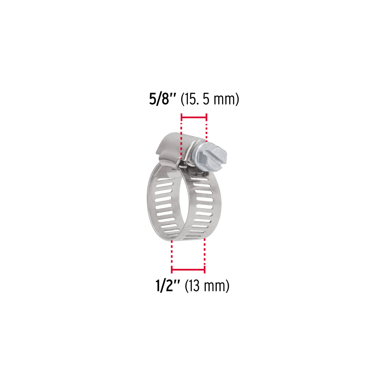Bolsa con 10 Abrazaderas sin Fin # 8, 5/8 - 7/8', Fiero