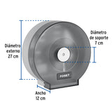 Portarrollo Junior de ABS, Humo, Foset Basic