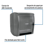 Dispensador de ABS para Toalla de Papel en Rollo, Humo, Foset
