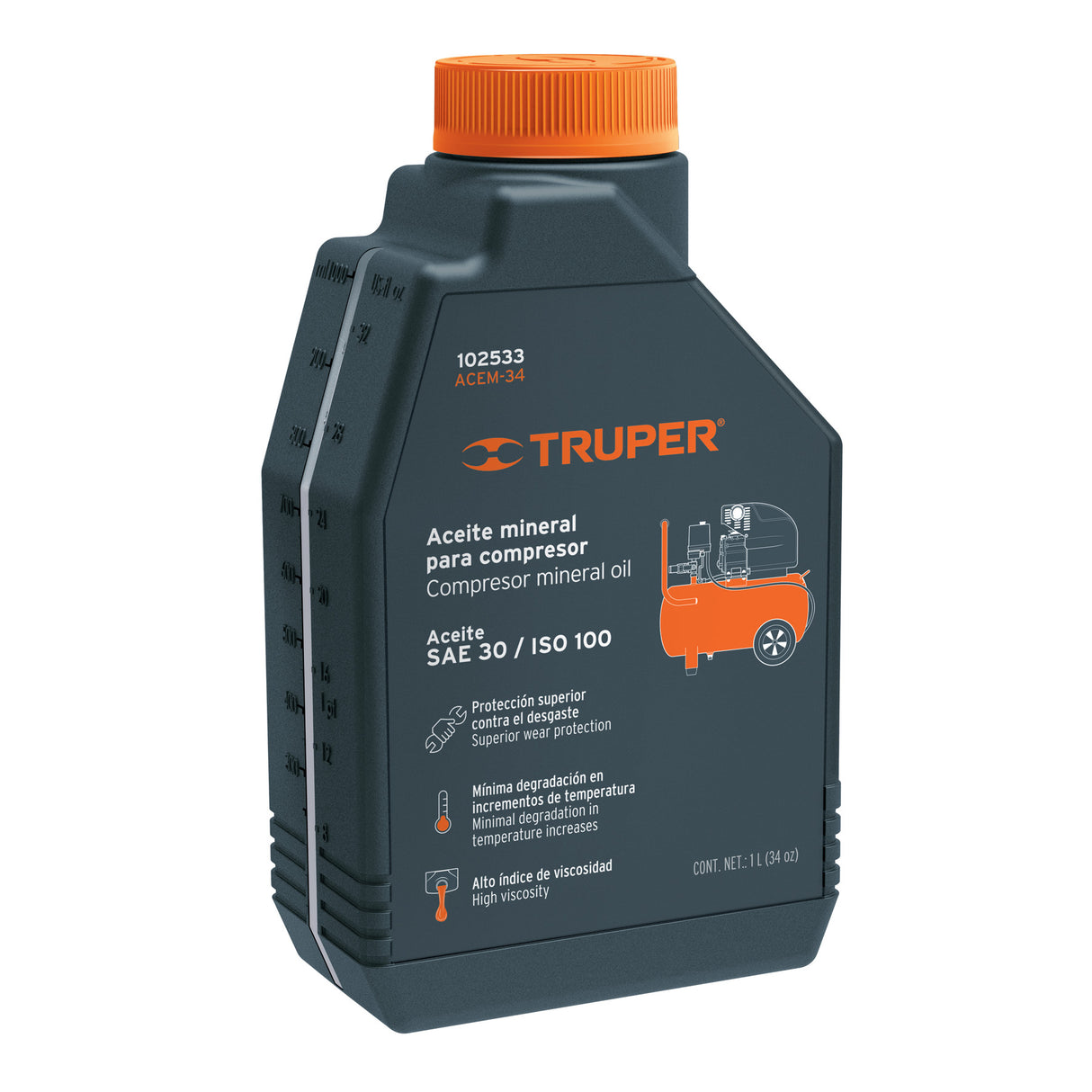 Aceite mineral para compresor 1000ml (34oz), Truper