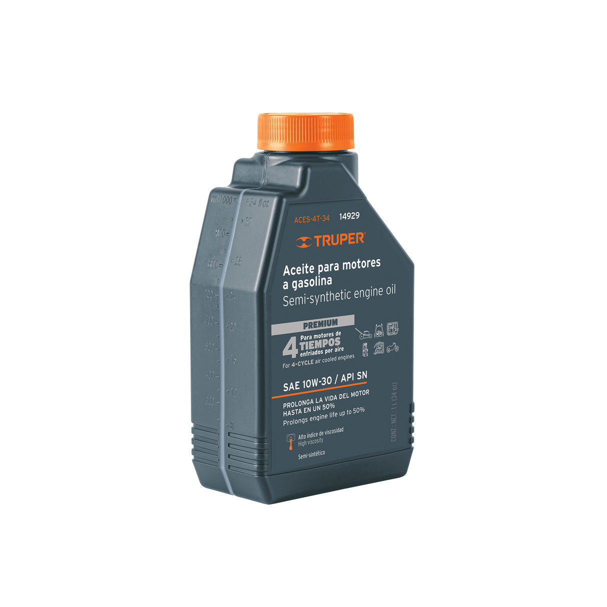 Aceite Semi-sintético, 4 Tiempos, 1000 ml (34 Oz), Truper