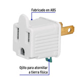 Bolsa con 2 Adaptadores 3 a 2 Blancos, Volteck