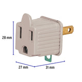 Bolsa con 2 Adaptadores 3 a 2 Grises, Volteck