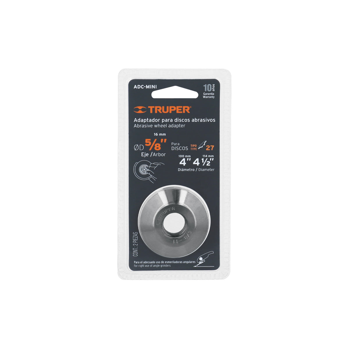 Adaptador para Discos Abrasivos 4' y 4-1/2', Tipo 42, 5/8-11