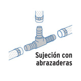 Tee Inserción Macho Latón 1/2' para Poliducto Negro, Foset