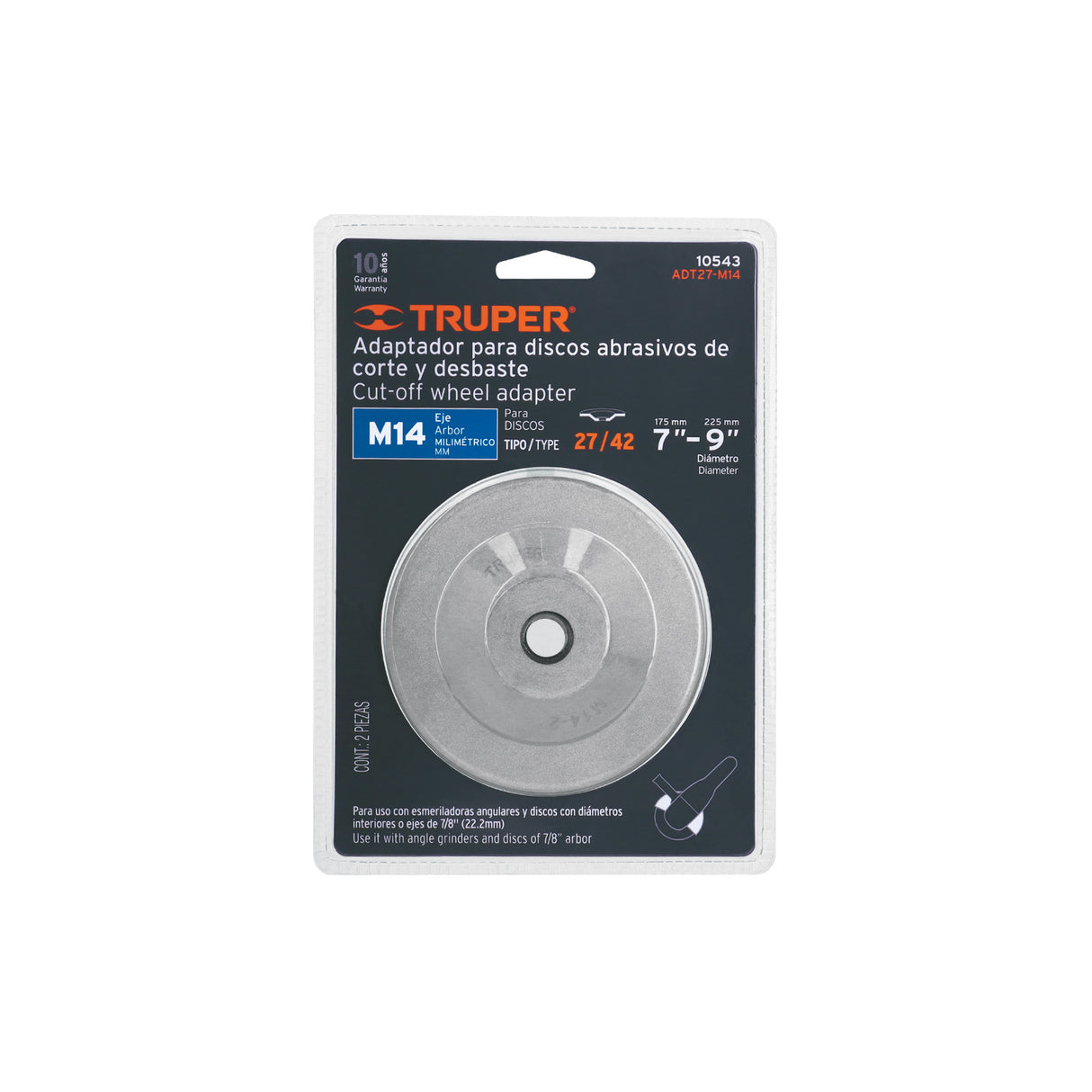 Adaptador para Discos Abrasivos 7' a 9', Tipo 42, M14-2.0 mm