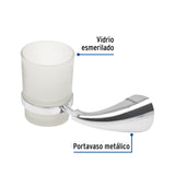 Portavaso Cepillero Metálico con Vaso de Vidrio, Foset Aero