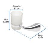 Portavaso Cepillero Metálico con Vaso de Vidrio, Foset Aero