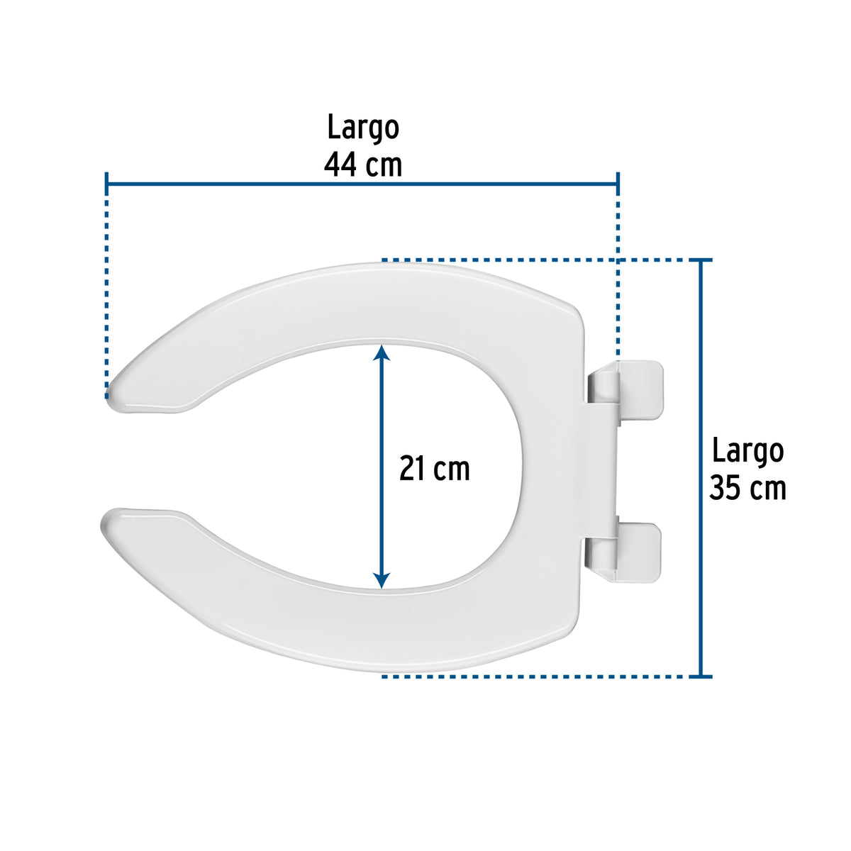 Asiento Alargado sin Tapa para Taza Fluxómetro, Blanco, Foset