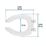Asiento Alargado sin Tapa para Taza Fluxómetro, Blanco, Foset
