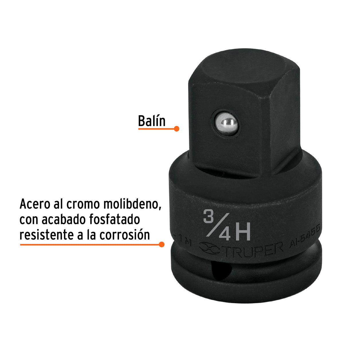 Adaptador de Impacto 3/4' (H) X 1' (m), Truper