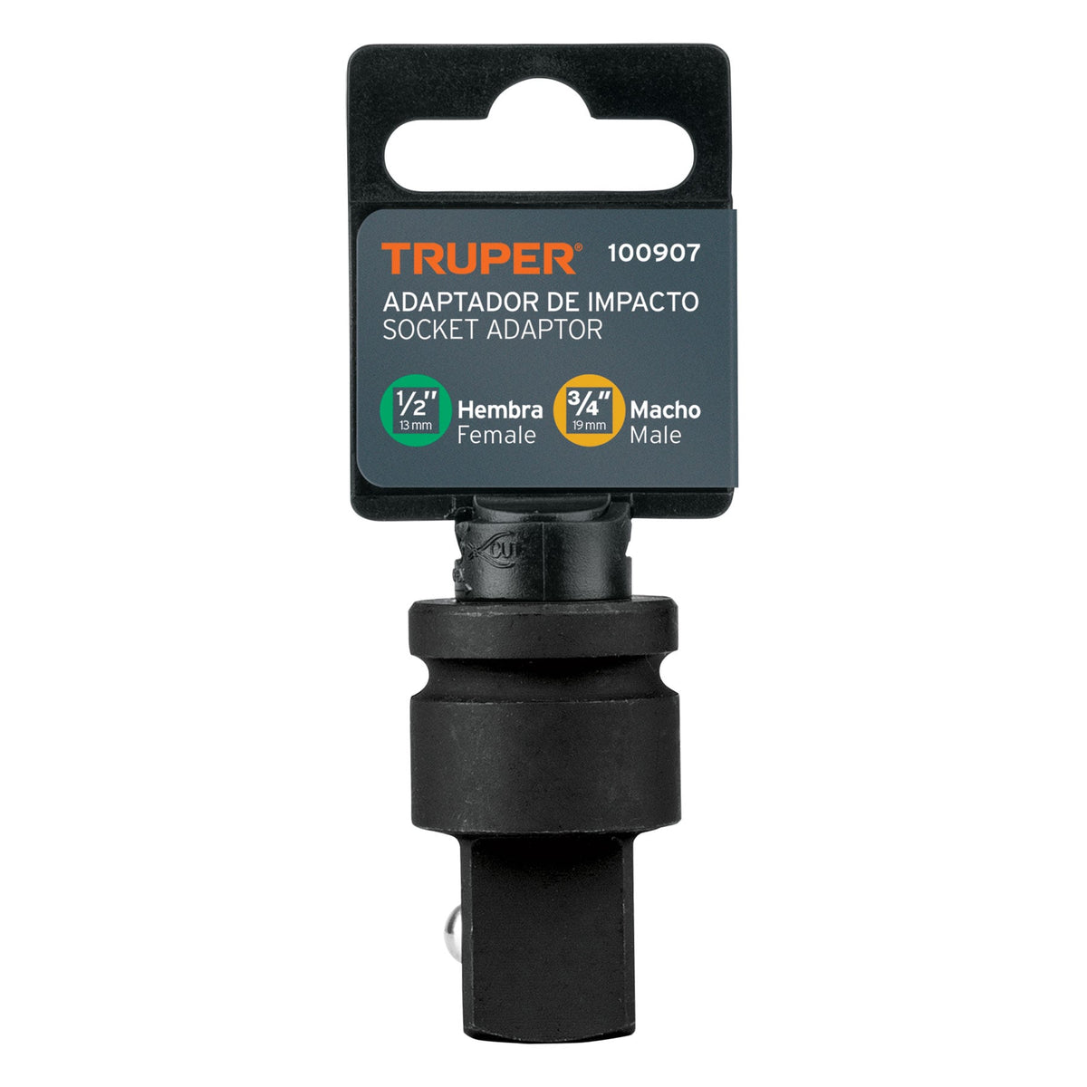 Adaptador de Impacto 1/2' (H) X 3/4' (m), Truper