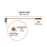 Azadón Lane No. 1 de 1.8 lb, Mango de Acero 54', Truper