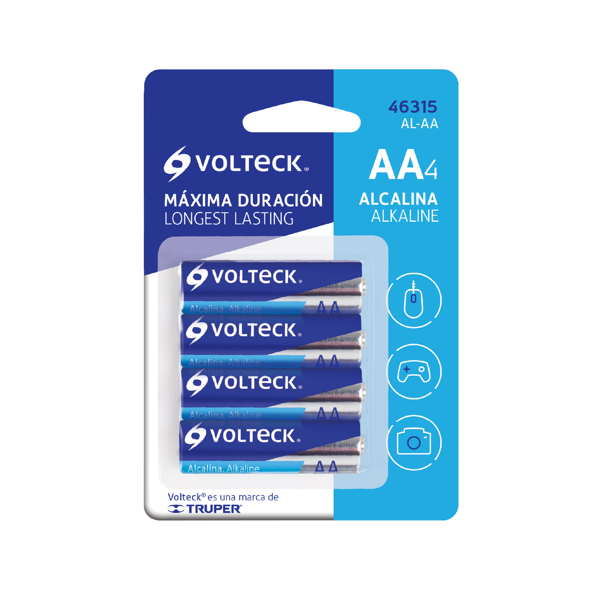 Blíster con 4 Pilas Alcalinas Aa, Volteck