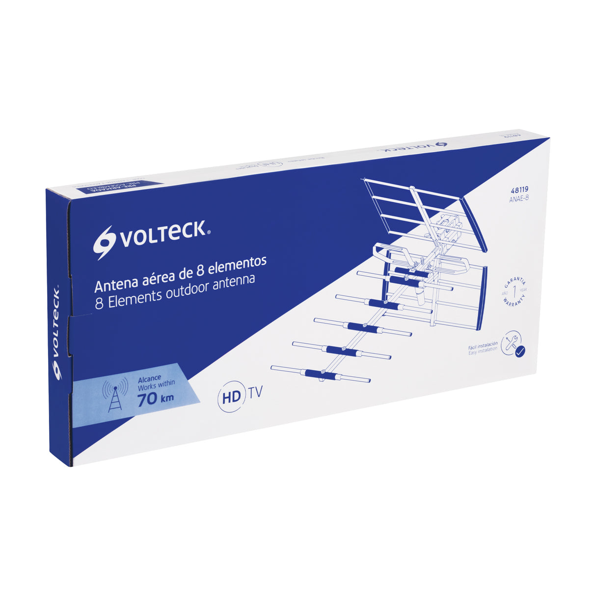 Antena Aérea para TV HD, 14 Elementos, Volteck