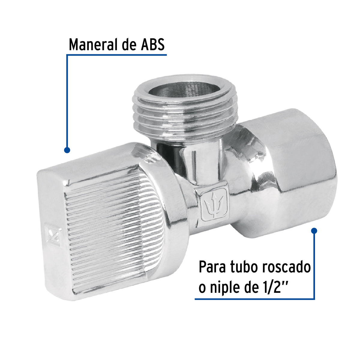 Llave Angular 1/2', 1/4 de Vuelta, Roscable, Foset