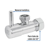 Llave Angular 1/2', 1/4 de Vuelta, Barrilito, Maneral Palanca