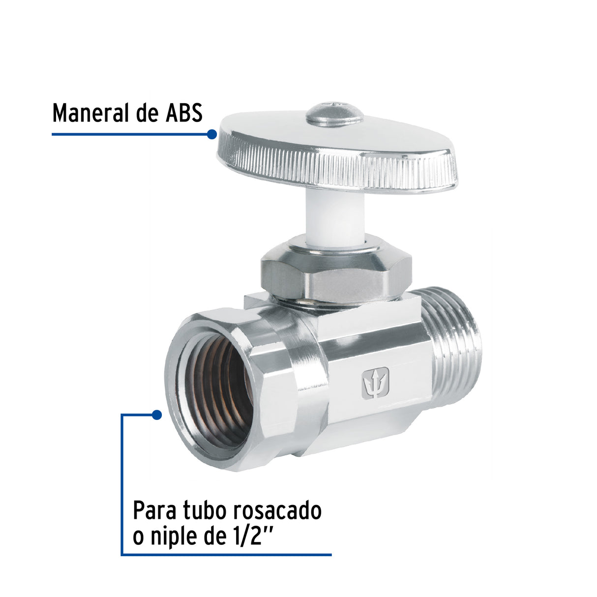 Llave Angular Recta 1/2', Multivuelta, Roscable, Foset