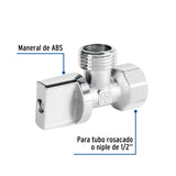 Llave Angular 1/2', 1/4 de Vuelta, Roscable, Basic