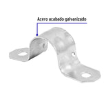 Bolsa C/10 Abrazaderas Tipo Omega 1/2' para Tubo Pared Delgada