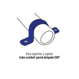Bolsa C/5 Abrazaderas Tipo Omega 1-1/4' para Tubo Pared Delgada