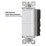 Interruptor Dúplex, 1 Sencillo y 1 de 3 Vías, Línea Classic