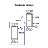 Interruptor Dúplex, 1 Sencillo y 1 de 3 Vías, Línea Classic