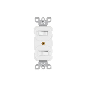 Interruptor dúplex de palanca, Standard, blanco, Volteck