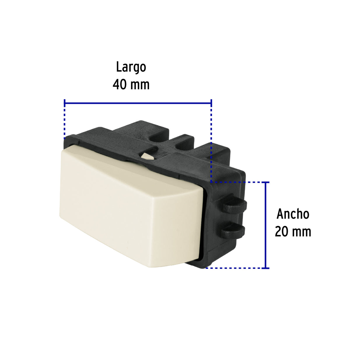 Interruptor Sencillo, Marfil, Línea Volteck Basic
