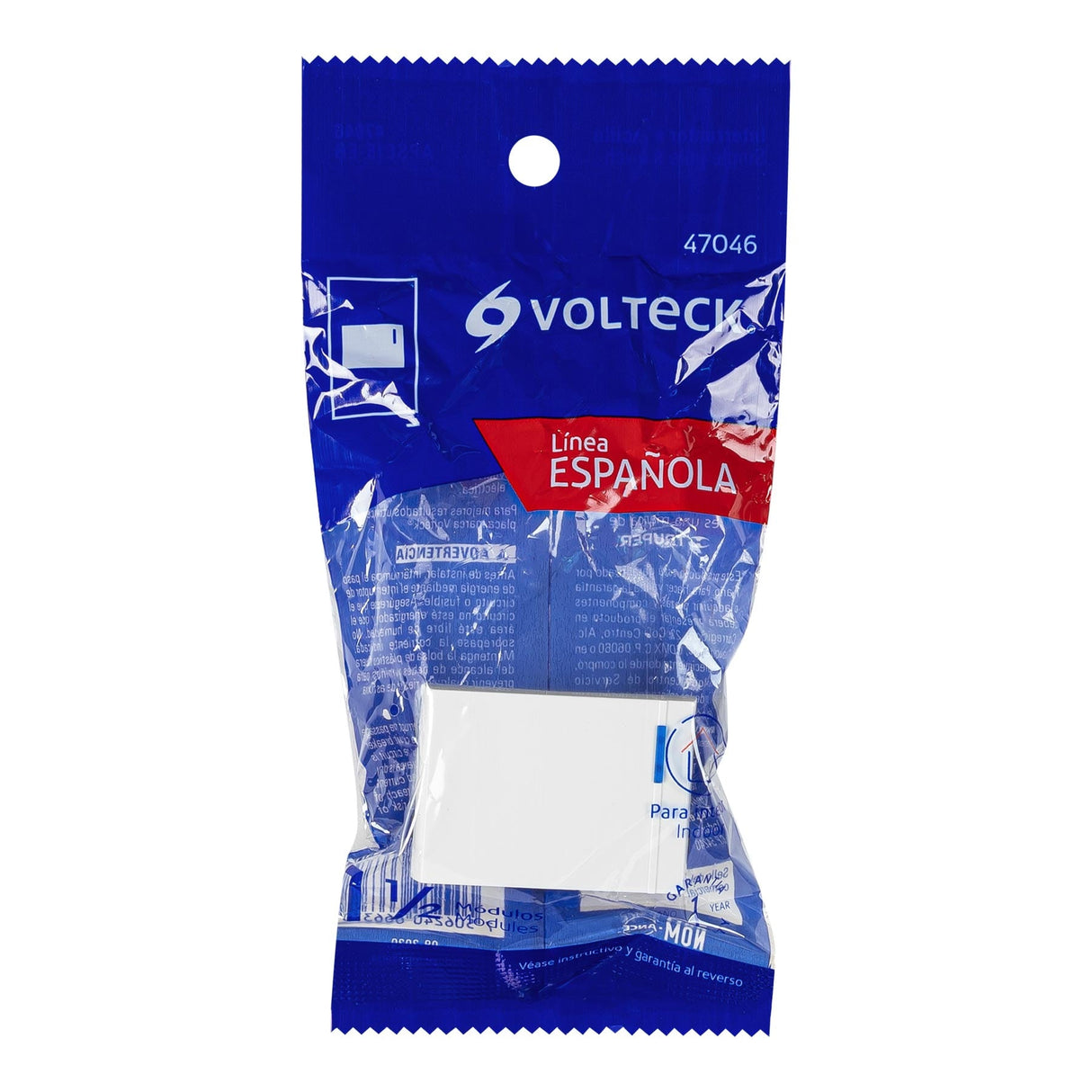 Interruptor Sencillo 1.5 Módulos, Línea Española, Color Blanco