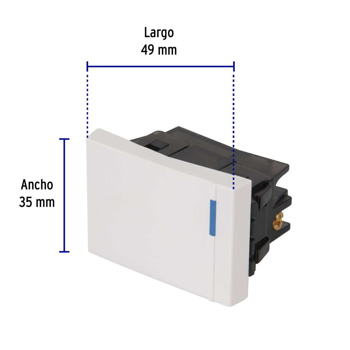 Interruptor Sencillo 1.5 Módulos, Línea Española, Color Blanco