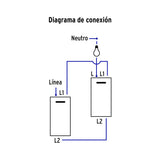 Interruptor de 3 Vías, 1.5 Módulos, Línea Española, Blanco
