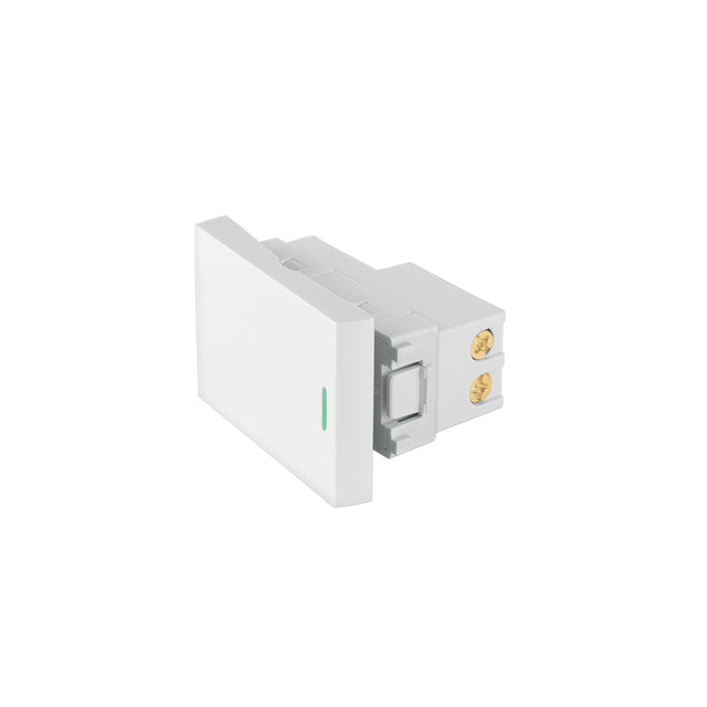 Interruptor de 3 vías blanco de 1.5 módulos, línea Lisboa