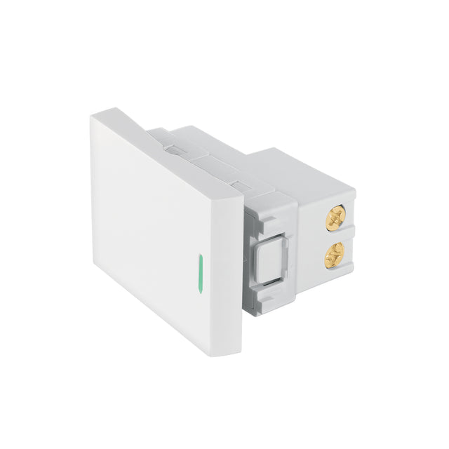 Interruptor sencillo blanco de 1.5 módulos, línea Lisboa