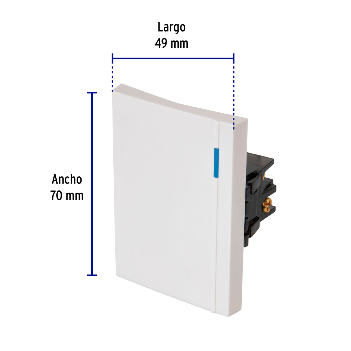 Interruptor de 3 Vías, 3 Módulos, Línea Española, Blanco