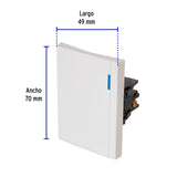 Interruptor de 3 Vías, 3 Módulos, Línea Española, Blanco