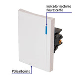 Interruptor de 3 Vías, 3 Módulos, Línea Española, Blanco