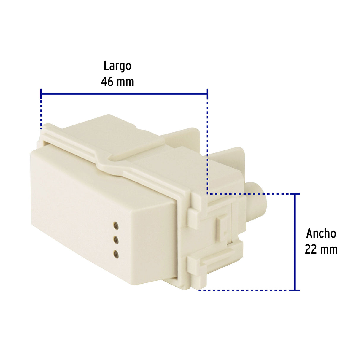 Interruptor de 3 Vías con Luz Piloto, Línea Italiana, Marfil