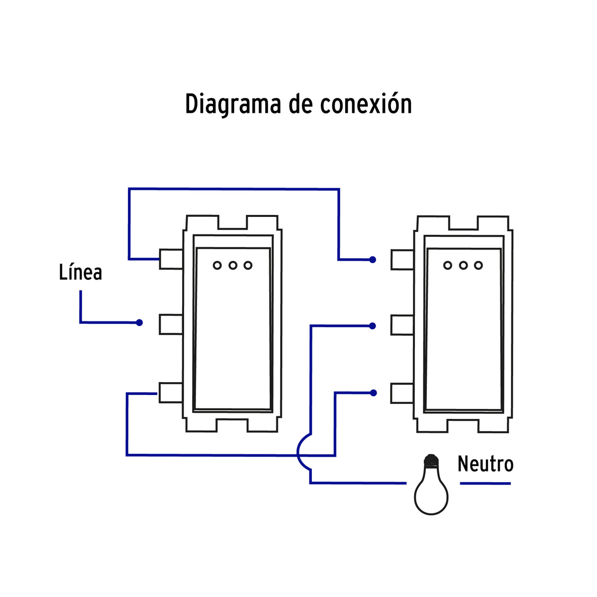 Interruptor de 3 Vías con Luz Piloto, Línea Italiana, Marfil