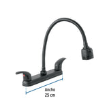 Mezcladora 8' para Fregadero, Flexible, Palanca, Negro, Aqua
