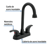 Mezcladora Lavabo 4' Negro, Tipo Bar, Palanca, Aqua