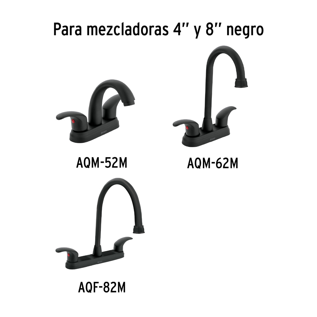 Juego Manerales de Palanca para lav-fregadero, Negro Mate Aqua