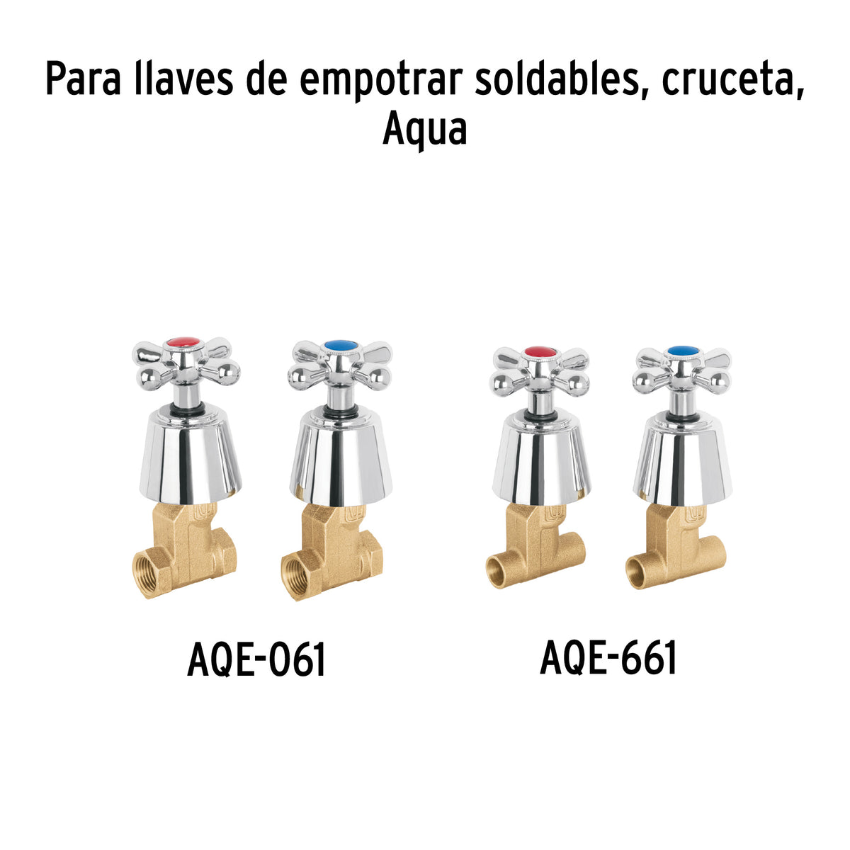 Juego de Manerales de Cruceta para Regadera, Cromo, Aqua