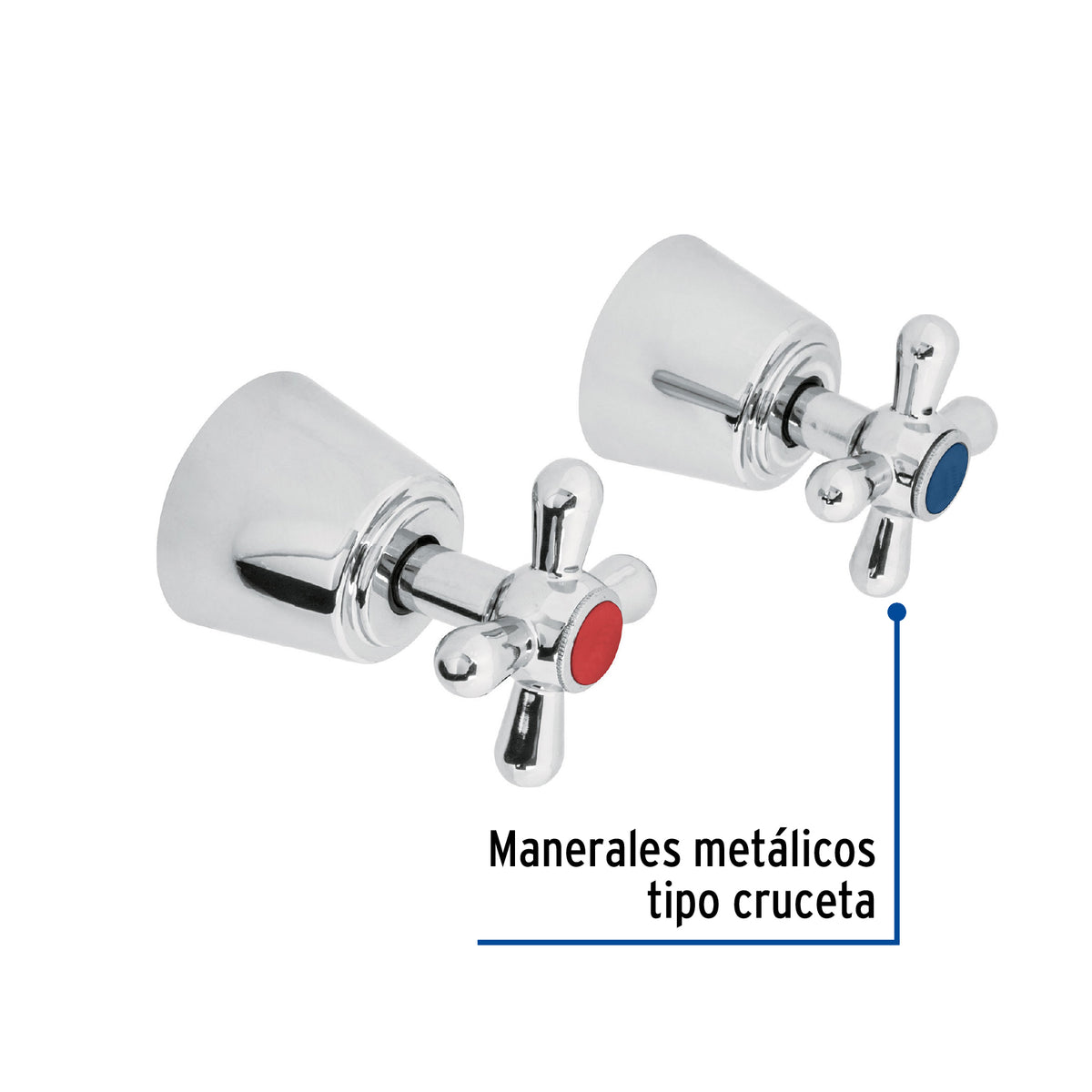 Juego de Manerales de Cruceta para Regadera, Cromo, Aqua