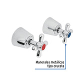 Juego de Manerales de Cruceta para Regadera, Cromo, Aqua