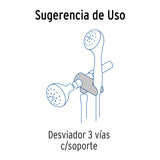 Desviador de 3 Vías para Brazo con Soporte, Satín, Riviera